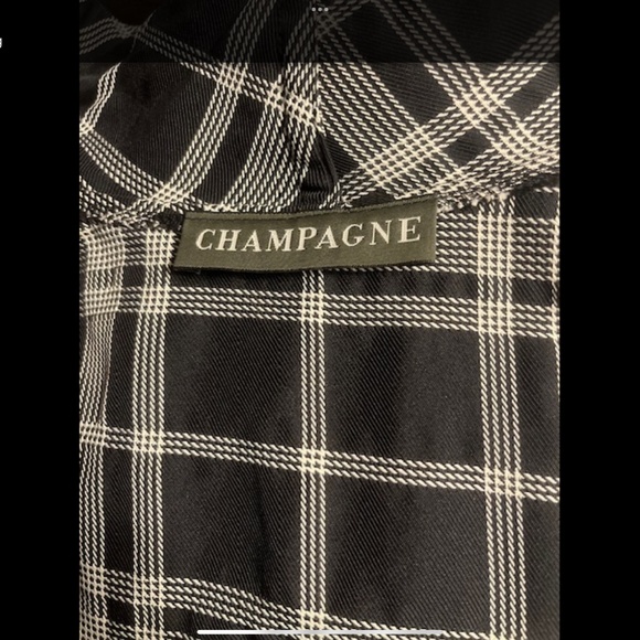 Black and white plaid long blazer. Vintage. Rosettes. - Picture 8 of 8